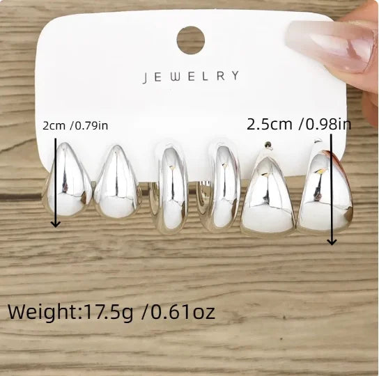 Trio de Boucles d’Oreilles Créoles