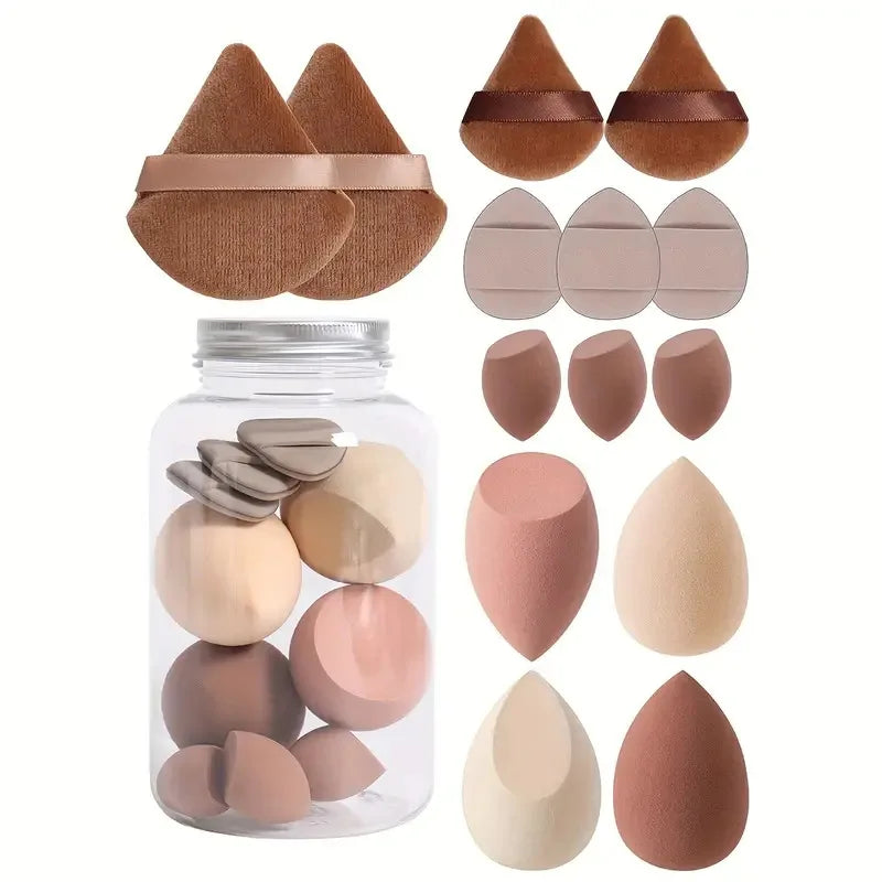 Set Éponges Maquillage avec Pot de Rangement